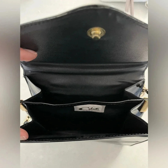 Vintage Cabrelli/ Black/ Faux leather/  Cross body bag/ Made in Canada - Picture 4 of 10